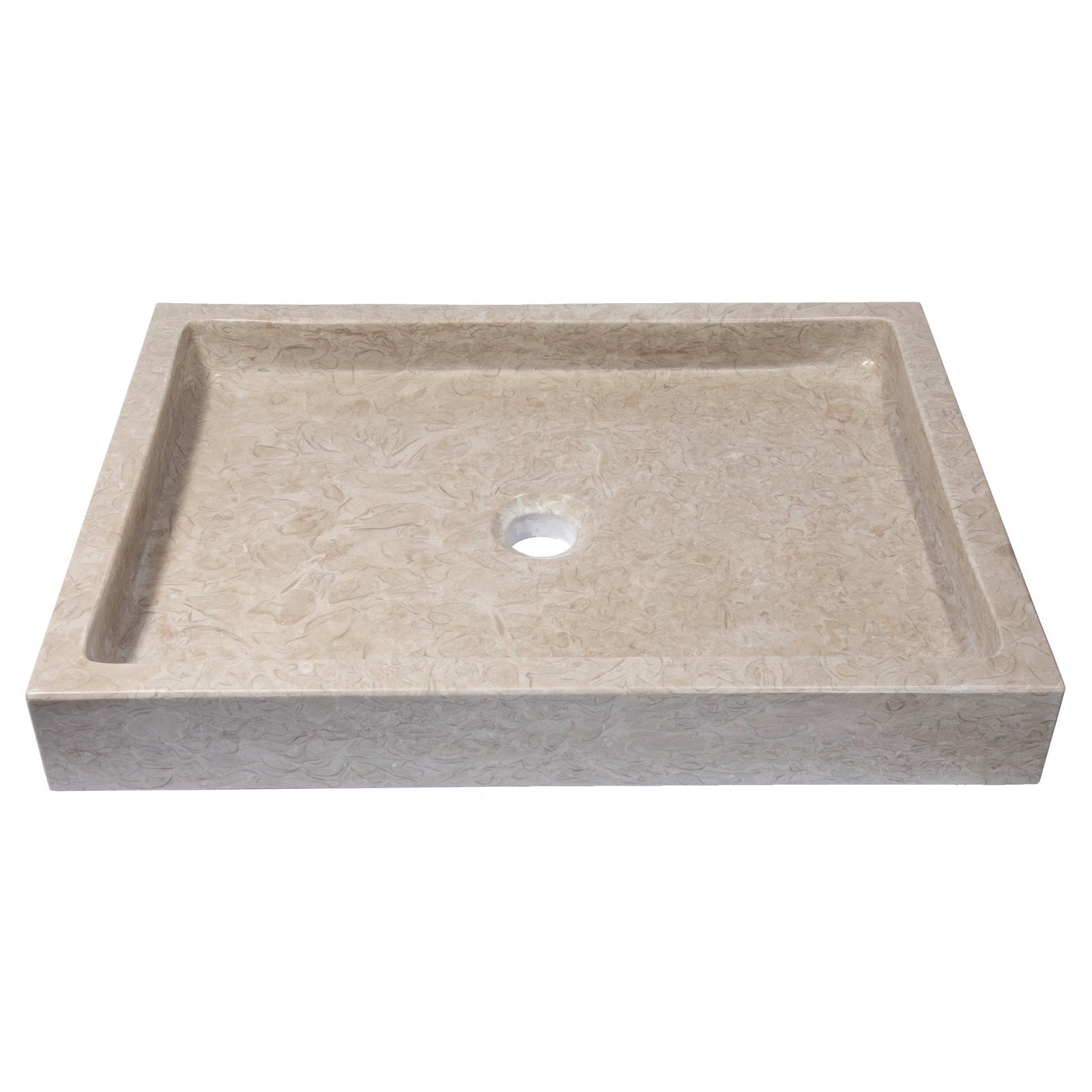 Eden Bath Rectangular Vessel Sink in Polished Penny Grey Marble - EB_S040PG-P