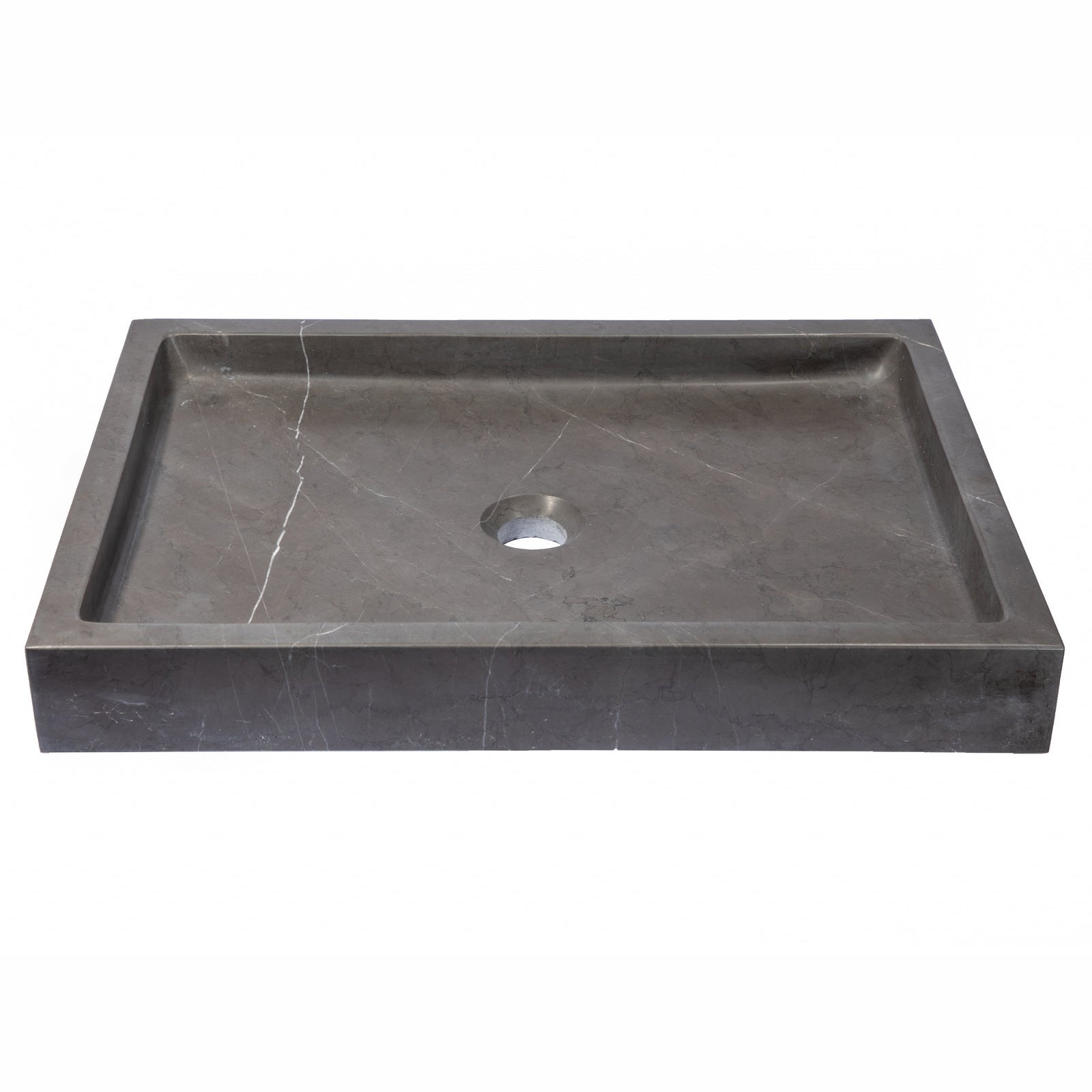 Eden Bath Rectangular Vessel Sink in Honed Pietra Grey Marble - EB_S040PI-H