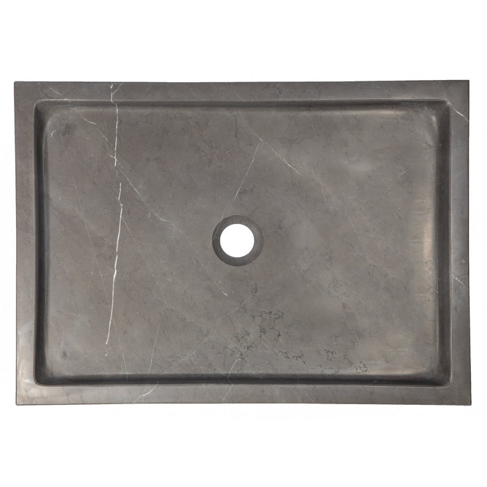 Eden Bath Rectangular Vessel Sink in Honed Pietra Grey Marble - EB_S040PI-H