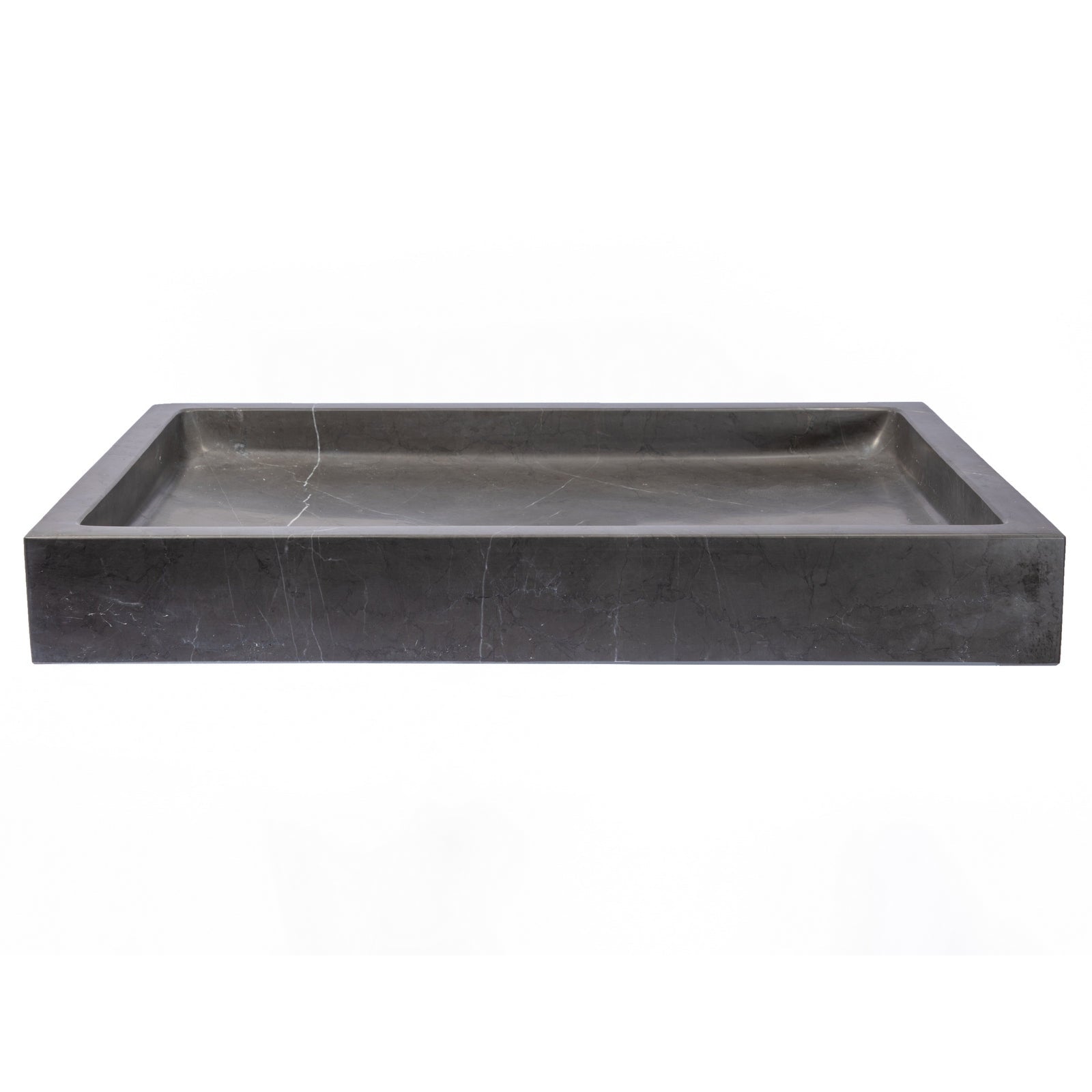 Eden Bath Rectangular Vessel Sink in Honed Pietra Grey Marble - EB_S040PI-H