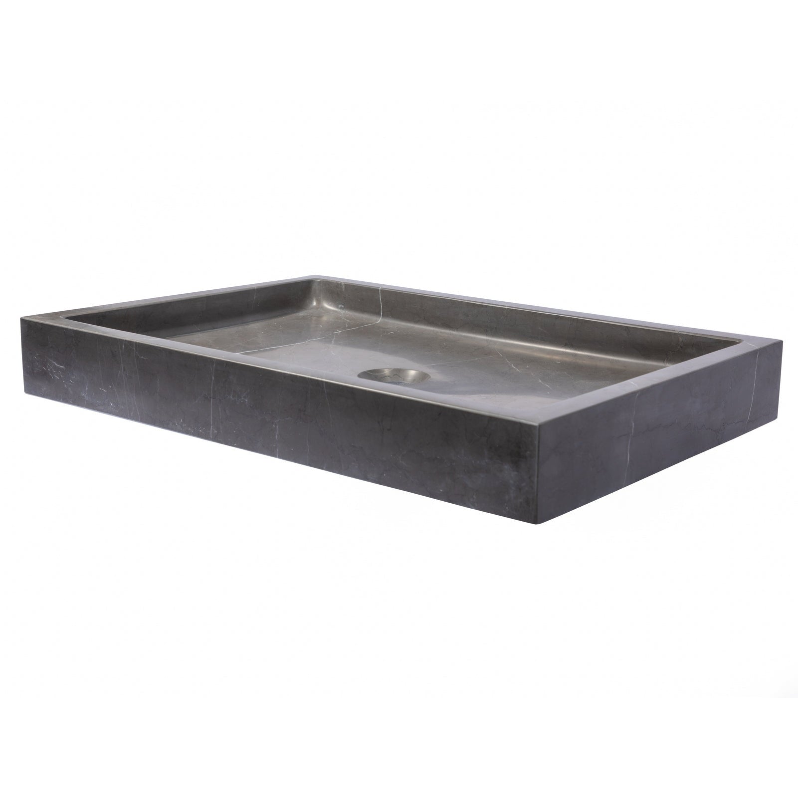 Eden Bath Rectangular Vessel Sink in Honed Pietra Grey Marble - EB_S040PI-H