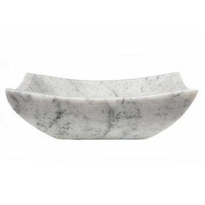 Eden Bath Square Deep Zen Sink - Carrara Marble - EB_S041CW-P