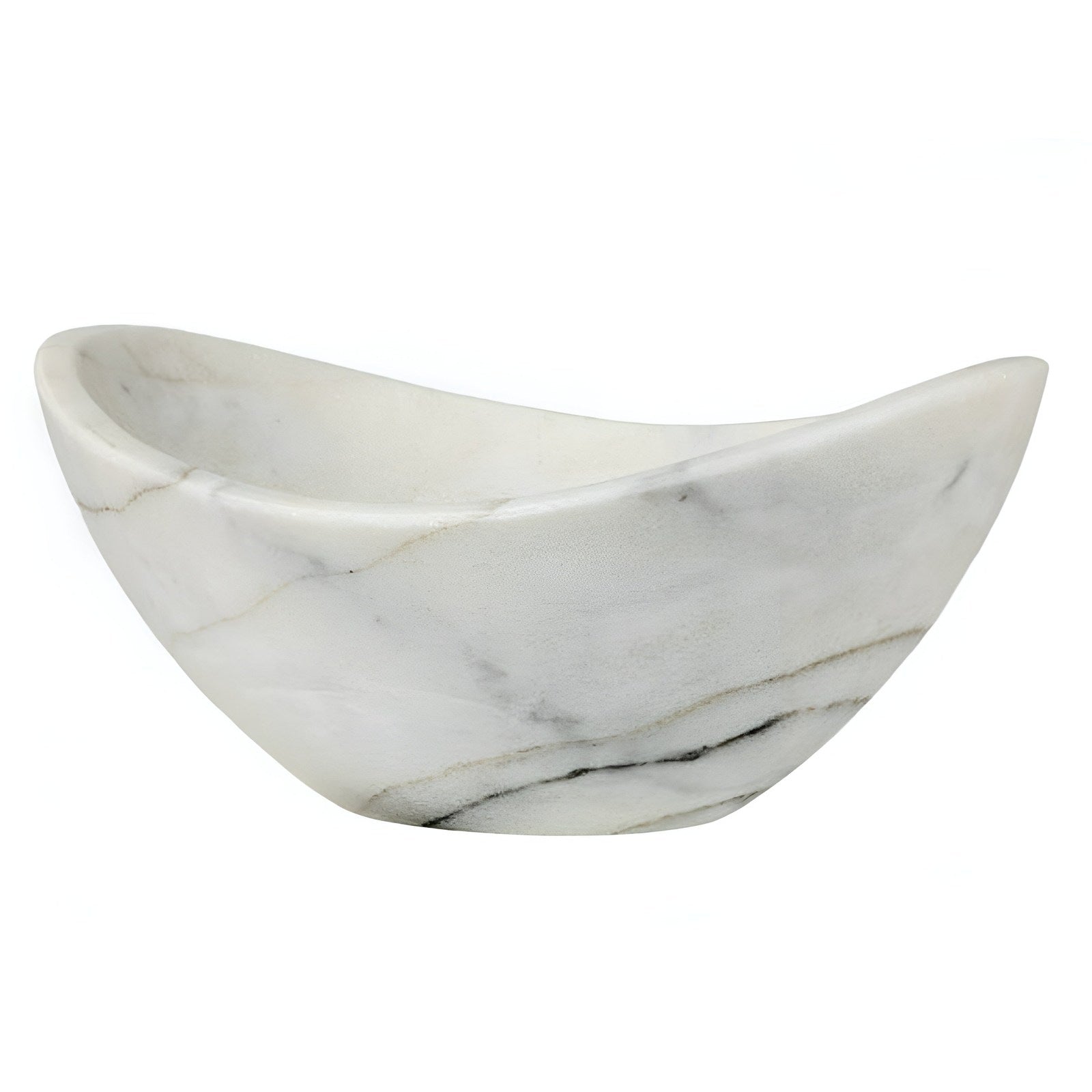 Eden Bath Small Canoe Vessel Sink - White Marble - EB_S043GW-H