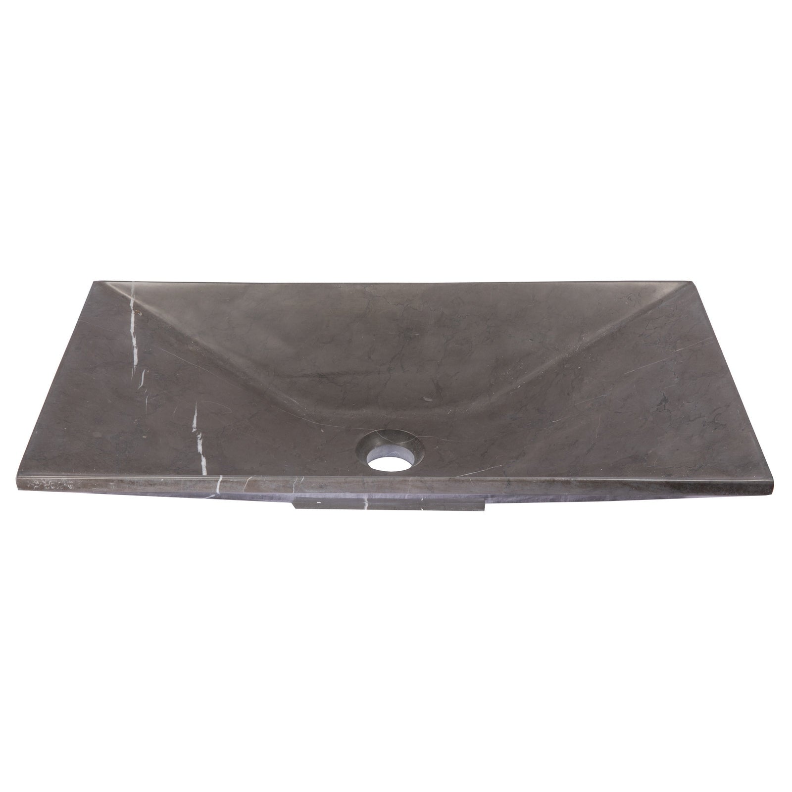 Eden Bath Ultra Modern Rectangular Vessel Sink in Honed Pietra Grey Marble - EB_S055PI-H