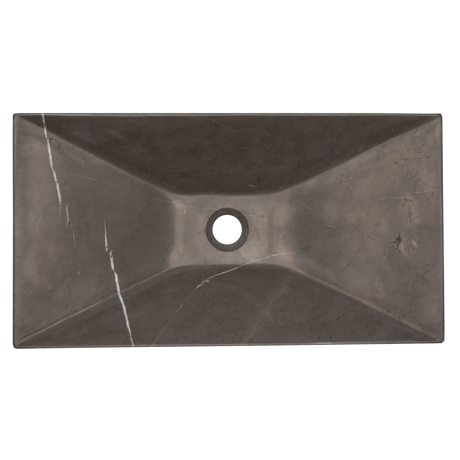 Eden Bath Ultra Modern Rectangular Vessel Sink in Honed Pietra Grey Marble - EB_S055PI-H