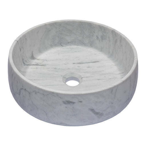 Eden Bath Rounded Vessel Sink in White Carrara Marble - EB_S057CW-P