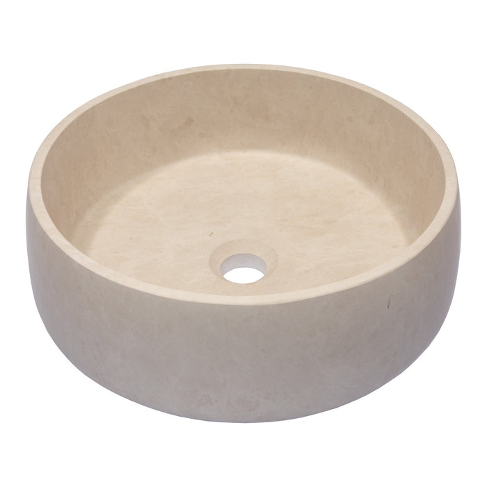 Eden Bath Rounded Vessel Sink in Beige Marble - EB_S057NB-H