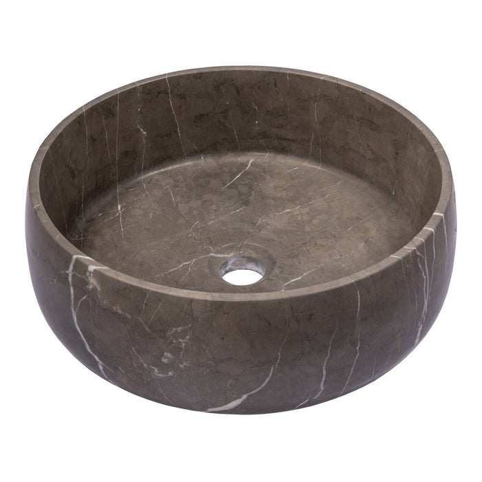 Eden Bath Rounded Vessel Sink in Pietra Grey Marble - EB_S057PI-H