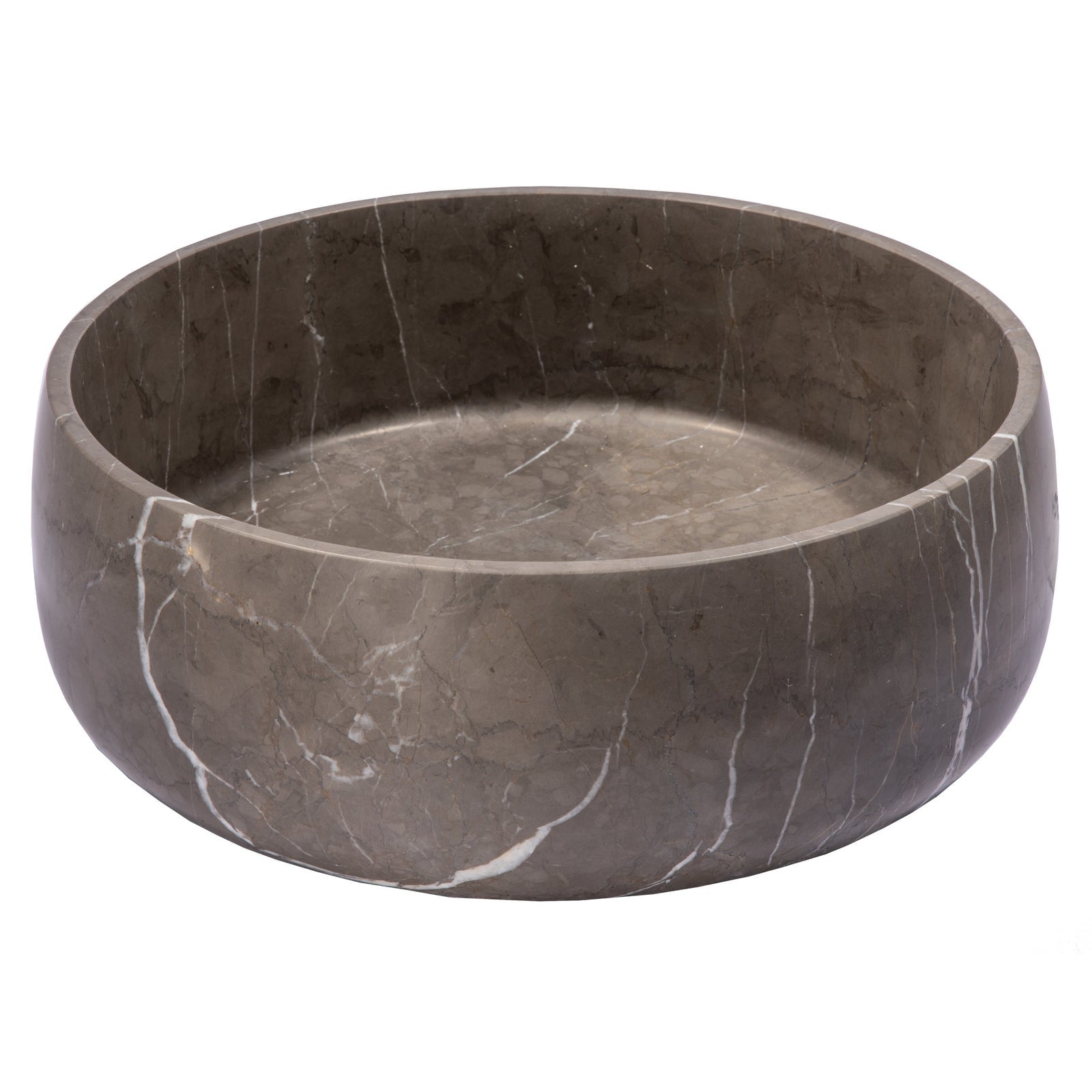 Eden Bath Rounded Vessel Sink in Pietra Grey Marble - EB_S057PI-H