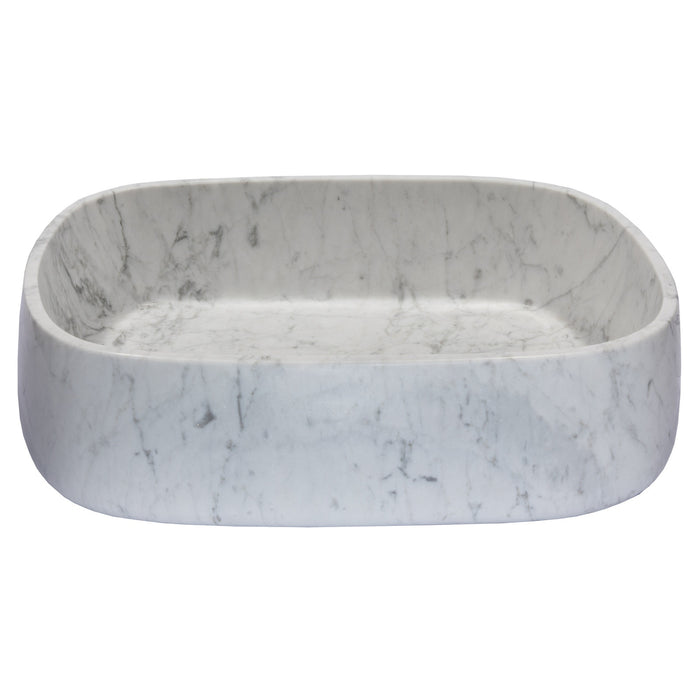 Eden Bath Rounded Rectangular Vessel Sink in Carrara Marble - EB_S058CW-P