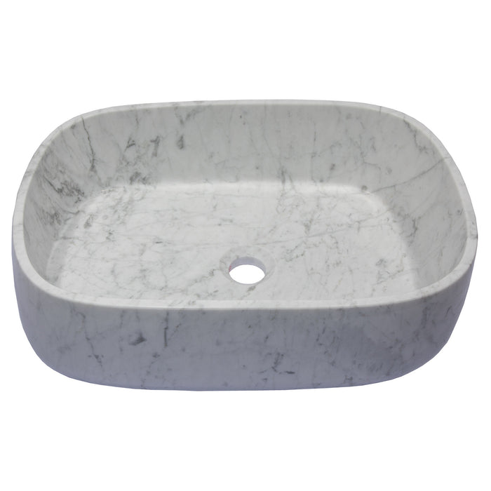 Eden Bath Rounded Rectangular Vessel Sink in Carrara Marble - EB_S058CW-P