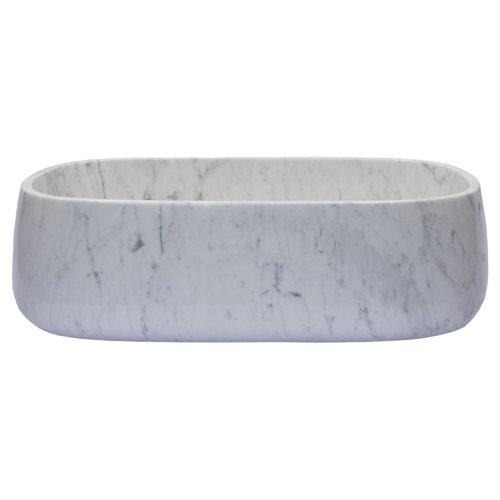 Eden Bath Rounded Rectangular Vessel Sink in Carrara Marble - EB_S058CW-P