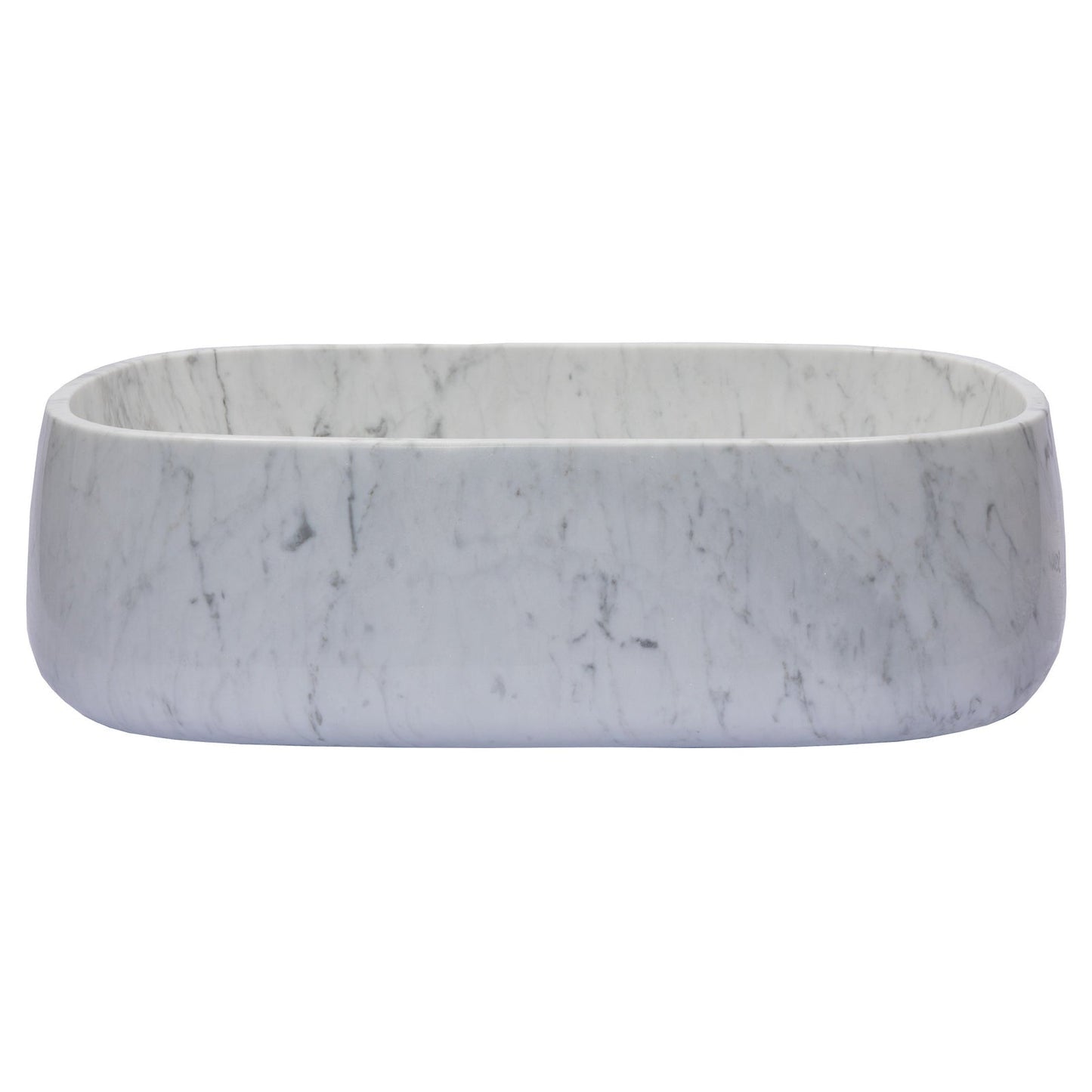 Eden Bath Rounded Rectangular Vessel Sink in Carrara Marble - EB_S058CW-P