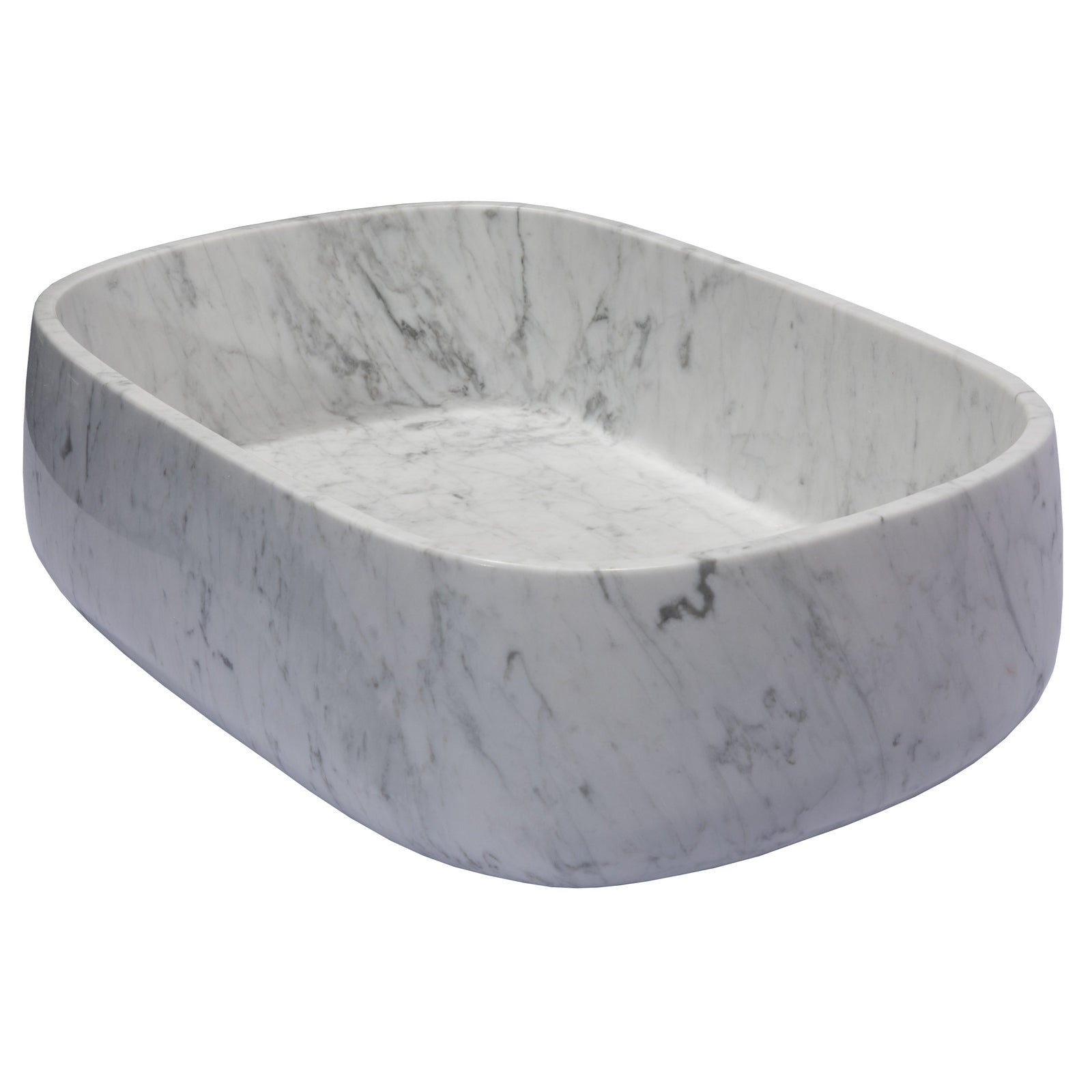 Eden Bath Rounded Rectangular Vessel Sink in Carrara Marble - EB_S058CW-P