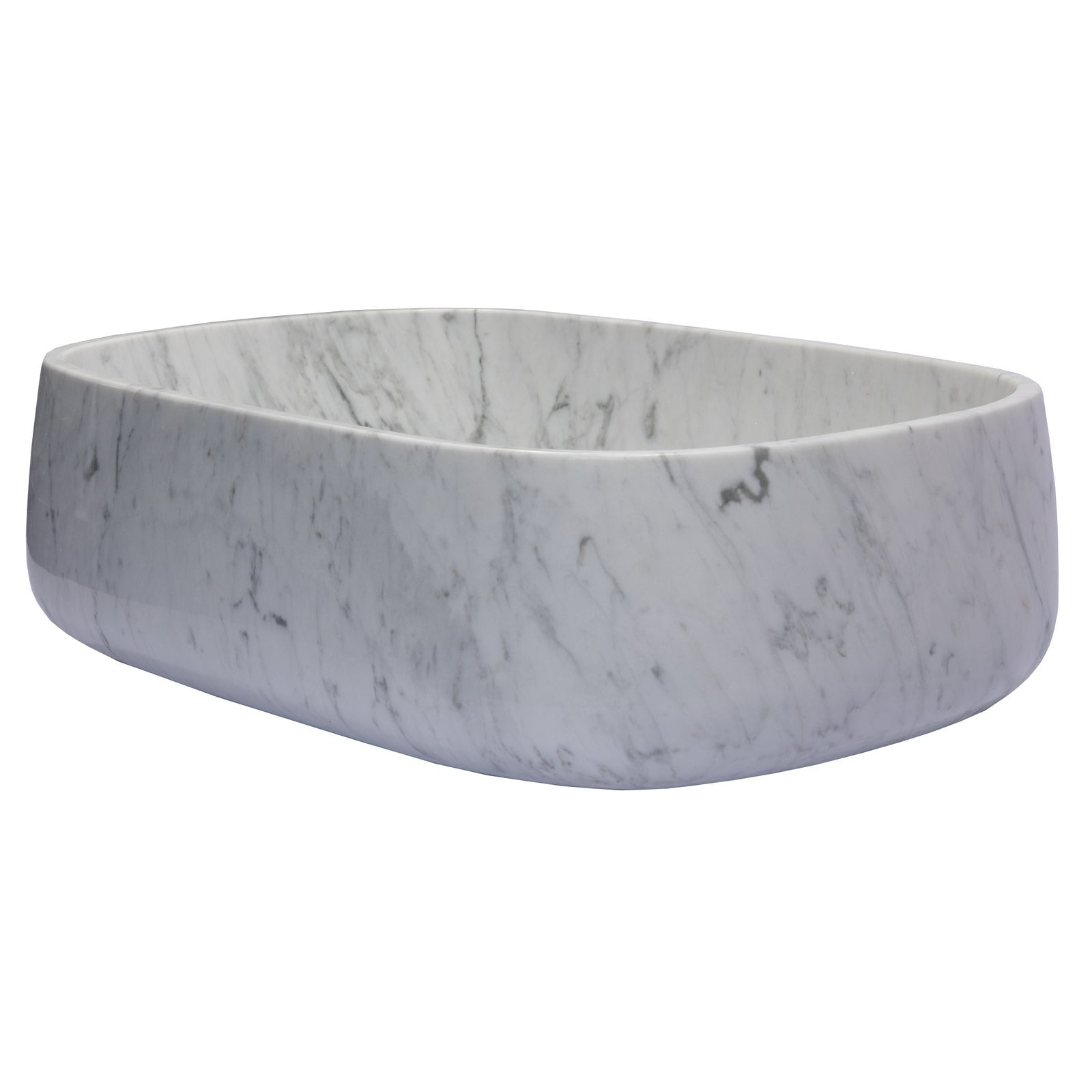 Eden Bath Rounded Rectangular Vessel Sink in Carrara Marble - EB_S058CW-P