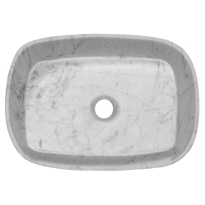 Eden Bath Rounded Rectangular Vessel Sink in Carrara Marble - EB_S058CW-P