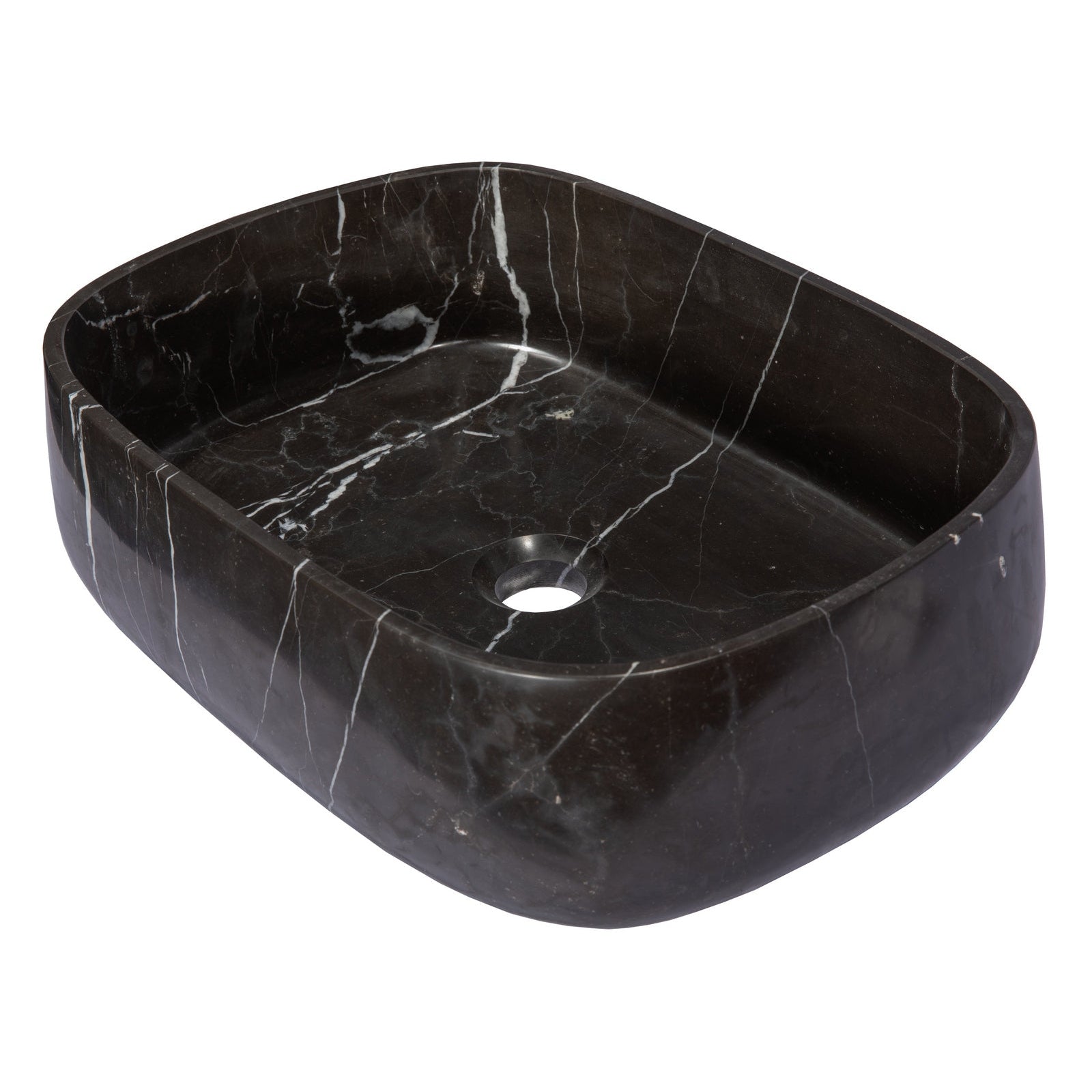 Eden Bath Rounded Rectangular Vessel Sink in Nero Marquino Marble - EB_S058NM-H