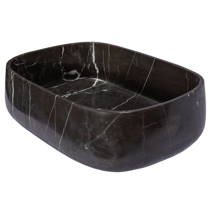 Eden Bath Rounded Rectangular Vessel Sink in Nero Marquino Marble - EB_S058NM-H