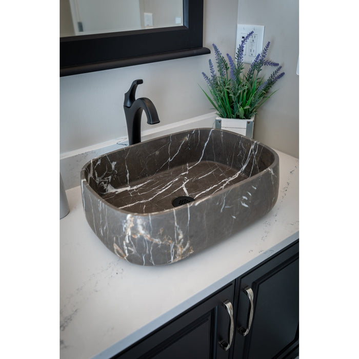 Eden Bath Rounded Rectangular Vessel Sink in Pietra Grey Marble - EB_S058PI-H