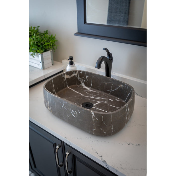 Eden Bath Rounded Rectangular Vessel Sink in Pietra Grey Marble - EB_S058PI-H