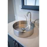 Eden Bath 15" Round Stainless Steel Bathroom Vessel Sink with Drain in Silver - EB_SS001SV