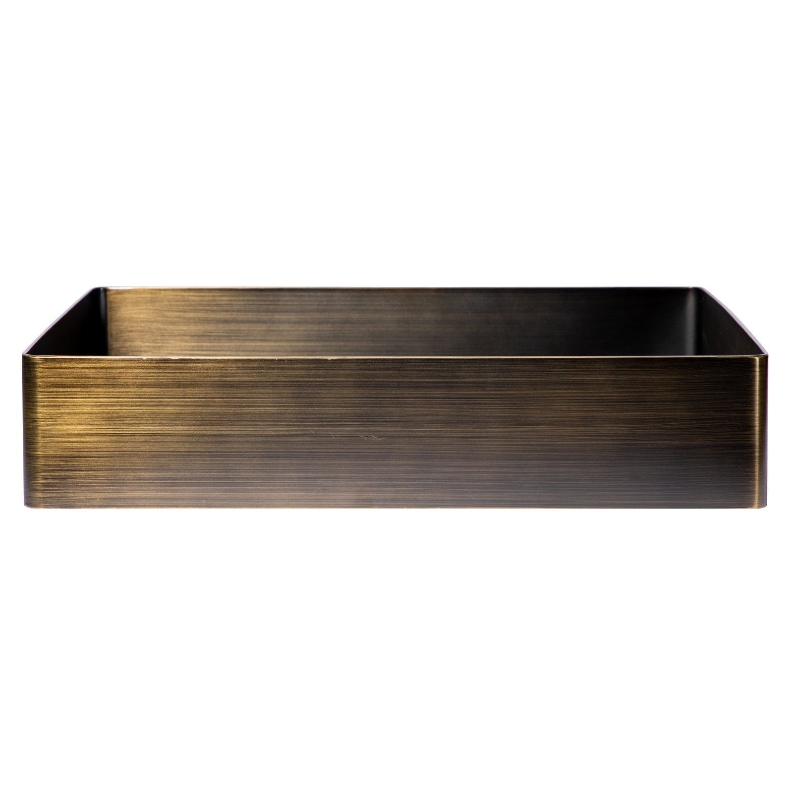 Eden Bath Rectangular 19" x 14 1/2" Stainless Steel Bathroom Vessel Sink with Drain in Antique Gold - EB_SS002AT