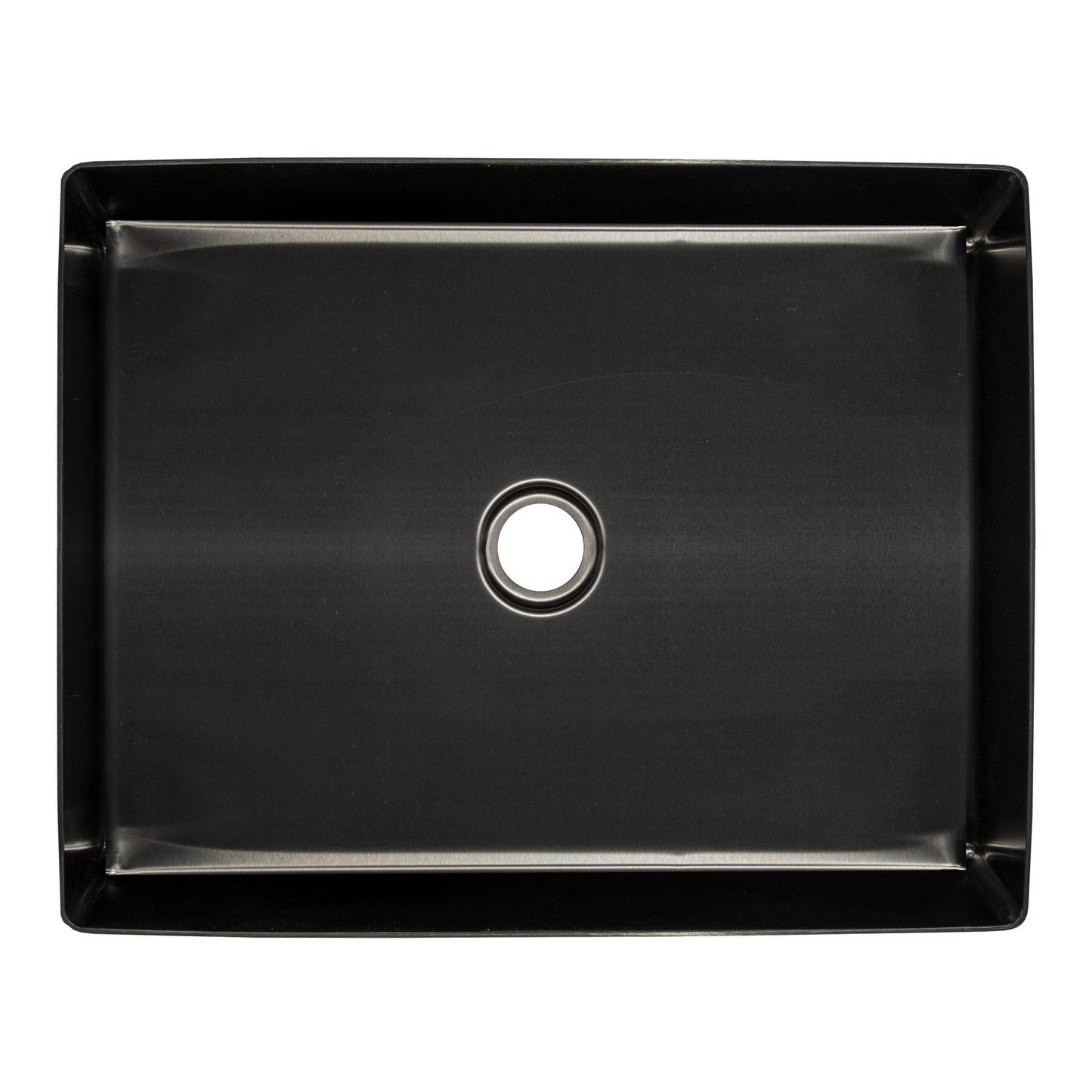 Eden Bath Rectangular 19 x 14 1/2" Stainless Steel Bathroom Vessel Sink with Drain in Black - EB_SS002BK
