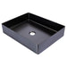 Eden Bath Rectangular 19 x 14 1/2" Stainless Steel Bathroom Vessel Sink with Drain in Black - EB_SS002BK