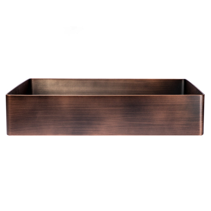 Eden Bath Rectangular 19 x 14 1/2" Stainless Steel Bathroom Vessel Sink with Drain in Bronze - EB_SS002BZ