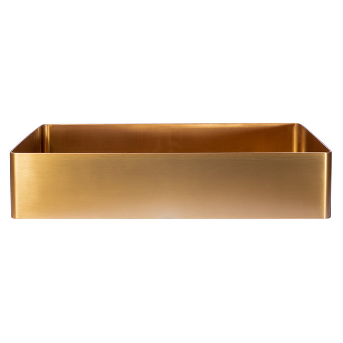 Eden Bath Rectangular 19" x 14 1/2" Stainless Steel Bathroom Vessel Sink with Drain in Rose Gold - EB_SS002RG