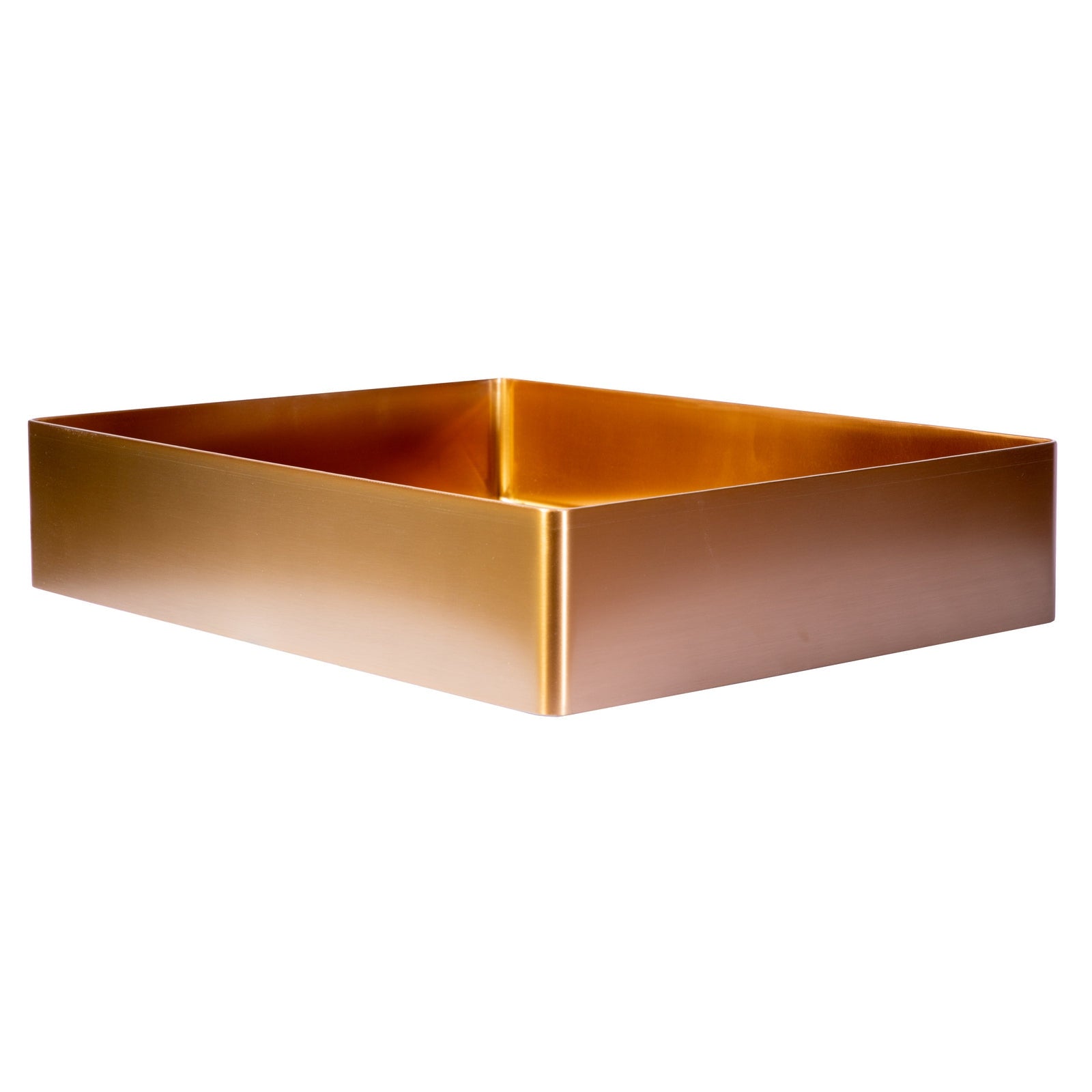 Eden Bath Rectangular 19" x 14 1/2" Stainless Steel Bathroom Vessel Sink with Drain in Rose Gold - EB_SS002RG