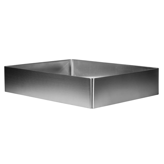 Eden Bath Rectangular 19" x 14 1/2" Stainless Steel Bathroom Vessel Sink with Drain in Silver - EB_SS002SV