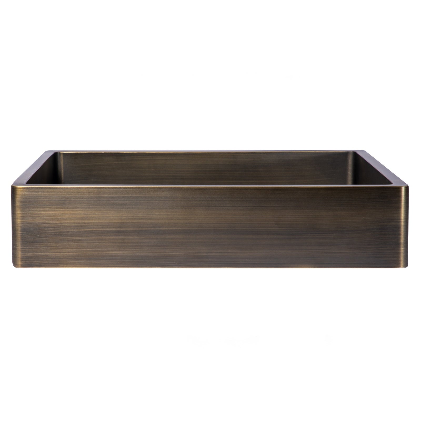 Eden Bath Rectangular 18 3/4" x 15 3/4" Thick Rim Stainless Steel Bathroom Vessel Sink with Drain in Antique Gold - EB_SS004AT