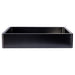 Eden Bath Rectangular 18 3/4 x 15 3/4" Thick Rim Stainless Steel Bathroom Vessel Sink with Drain in Black - EB_SS004BK