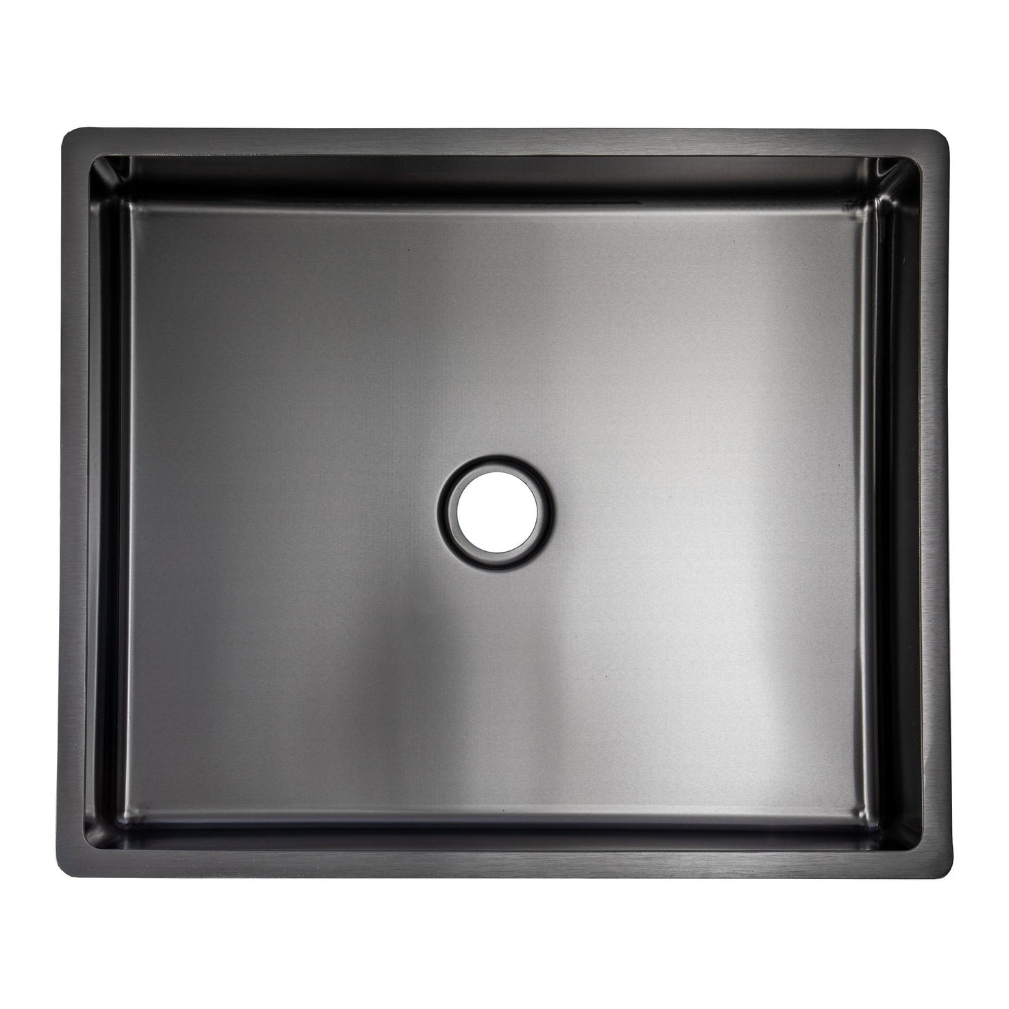 Eden Bath Rectangular 18 3/4 x 15 3/4" Thick Rim Stainless Steel Bathroom Vessel Sink with Drain in Black - EB_SS004BK