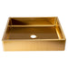 Eden Bath Rectangular 18 3/4" x 15 3/4" Thick Rim Stainless Steel Bathroom Vessel Sink with Drain in Gold- EB_SS004GD