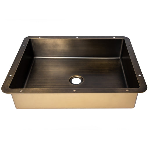 Eden Bath Rectangular 20' x 16" Undermount Stainless Steel Bathroom Sink and Drain in Antique Gold - EB_SS051AT