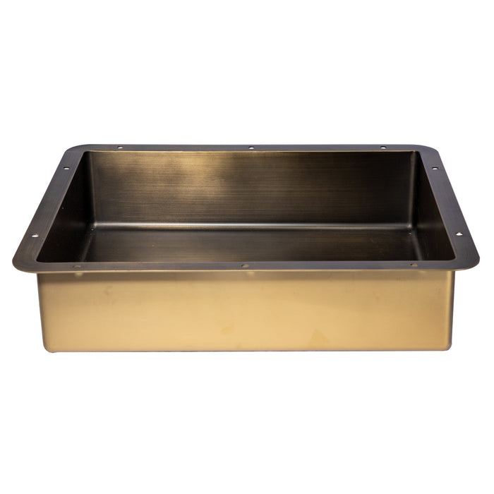 Eden Bath Rectangular 20' x 16" Undermount Stainless Steel Bathroom Sink and Drain in Antique Gold - EB_SS051AT