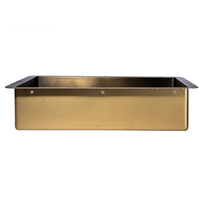 Eden Bath Rectangular 20' x 16" Undermount Stainless Steel Bathroom Sink and Drain in Antique Gold - EB_SS051AT