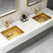 Eden Bath Rectangular 20" x 16" Stainless Steel Undermount Bathroom Sink with Drain in Gold - EB_SS051GD