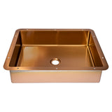 Eden Bath Rectangular 20" x 16" Stainless Steel Undermount Bathroom Sink with Drain in Rose Gold - EB_SS051RG