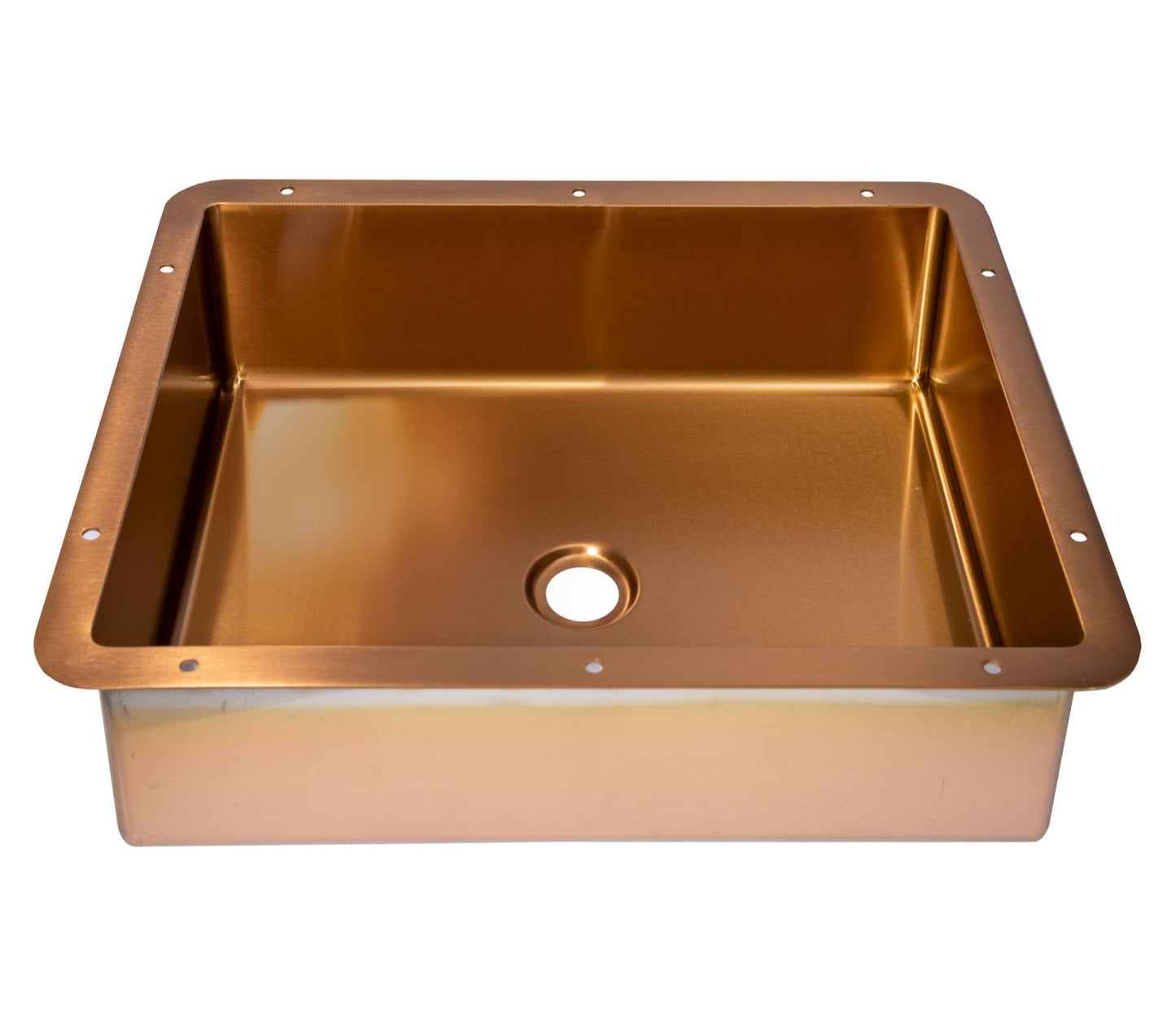 Rectangular 20" x 16" Stainless Steel Undermount Bathroom Sink with Drain in Rose Gold - EB_SS051RG