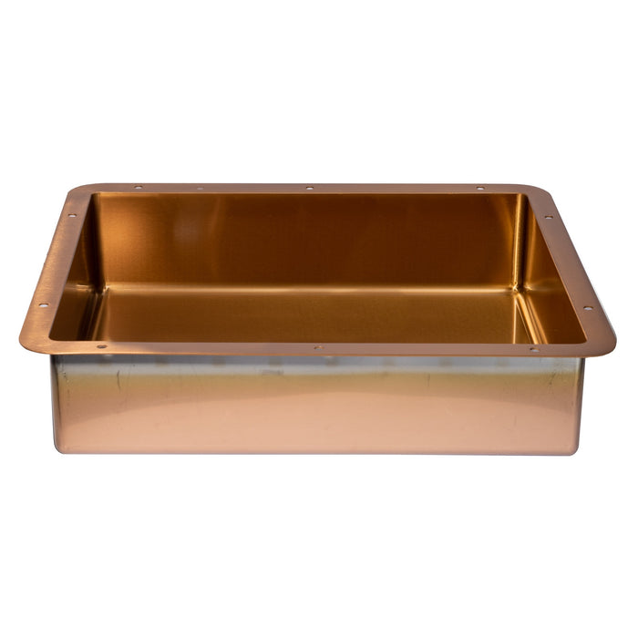 Eden Bath Rectangular 20" x 16" Stainless Steel Undermount Bathroom Sink with Drain in Rose Gold - EB_SS051RG