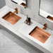 Eden Bath Rectangular 20" x 16" Stainless Steel Undermount Bathroom Sink with Drain in Rose Gold - EB_SS051RG