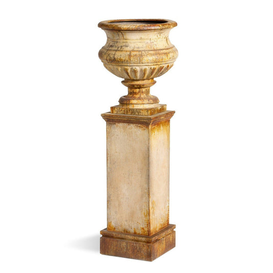 Park Hill Collection Country French Metal Portico Urn with Tall Pedestal - ECM06202