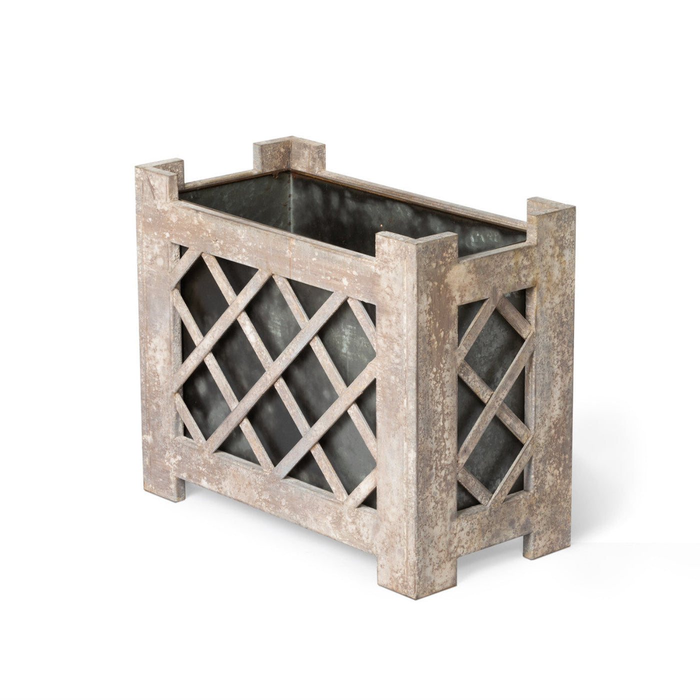 Park Hill Collection Garden Floral Lattice Iron Garden Planter - ECM20093