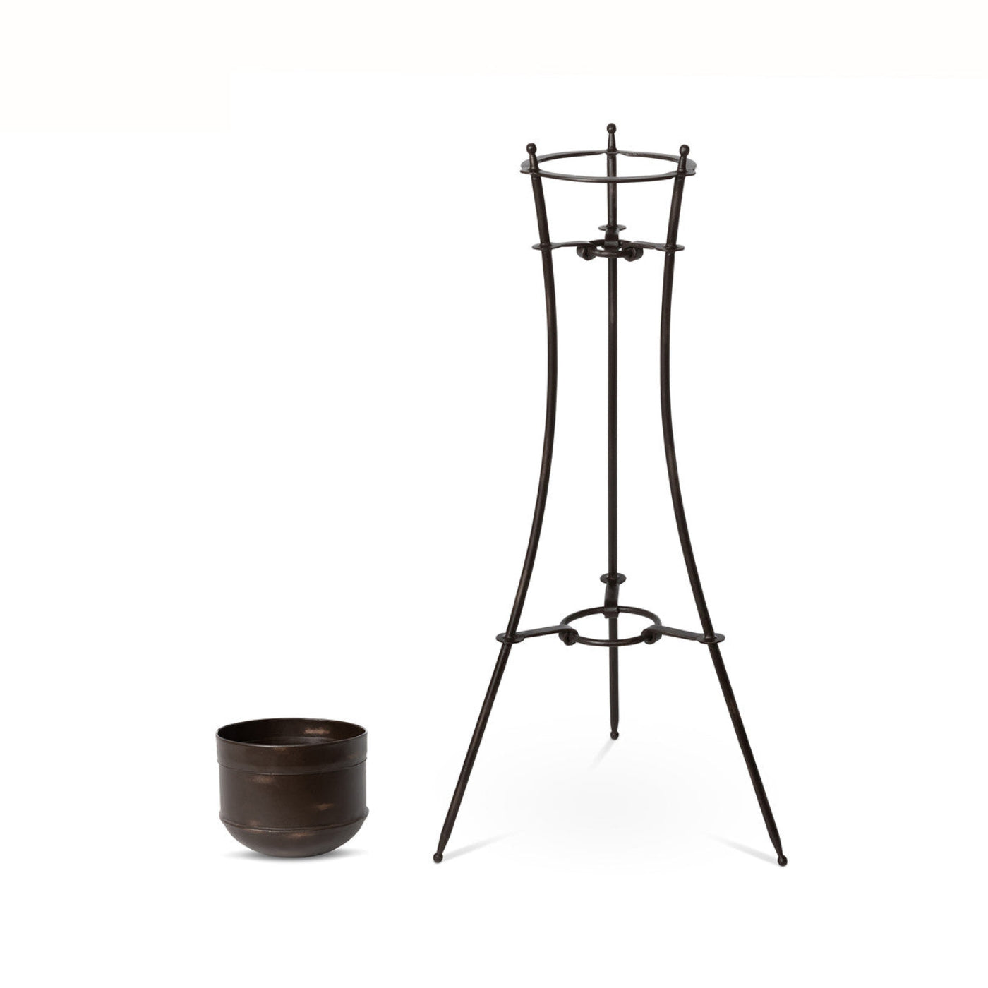 Park Hill Collection Lodge Portal Metal Stand and Pot, Tall - ECM20155