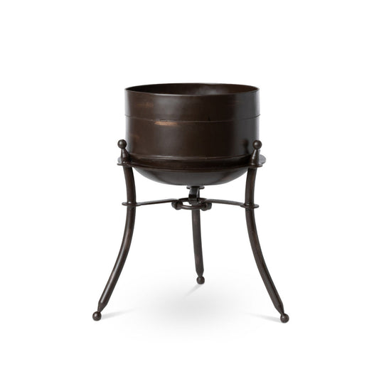 Park Hill Collection Lodge Portal Metal Stand and Pot, Short - ECM20156