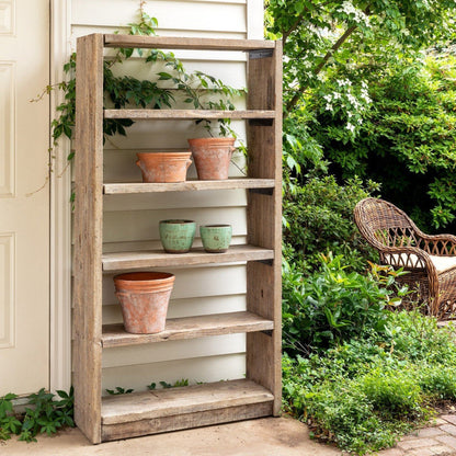 Park Hill Collection Garden Floral Potters Reclaimed Wood Shelf - EDC00288