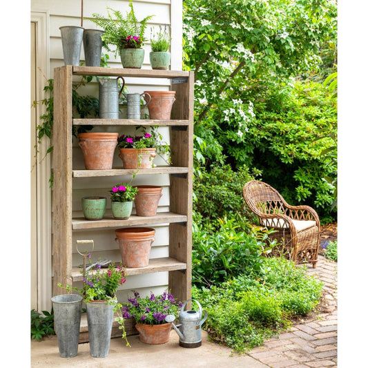Park Hill Collection Garden Floral Potters Reclaimed Wood Shelf - EDC00288